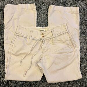 🌸OLD NAVY LINENE BLEND KHAKI WIDE LEG TROUSERS SIZE 4🌸